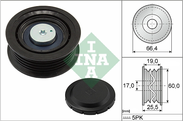 Deflection/Guide Pulley, V-ribbed belt